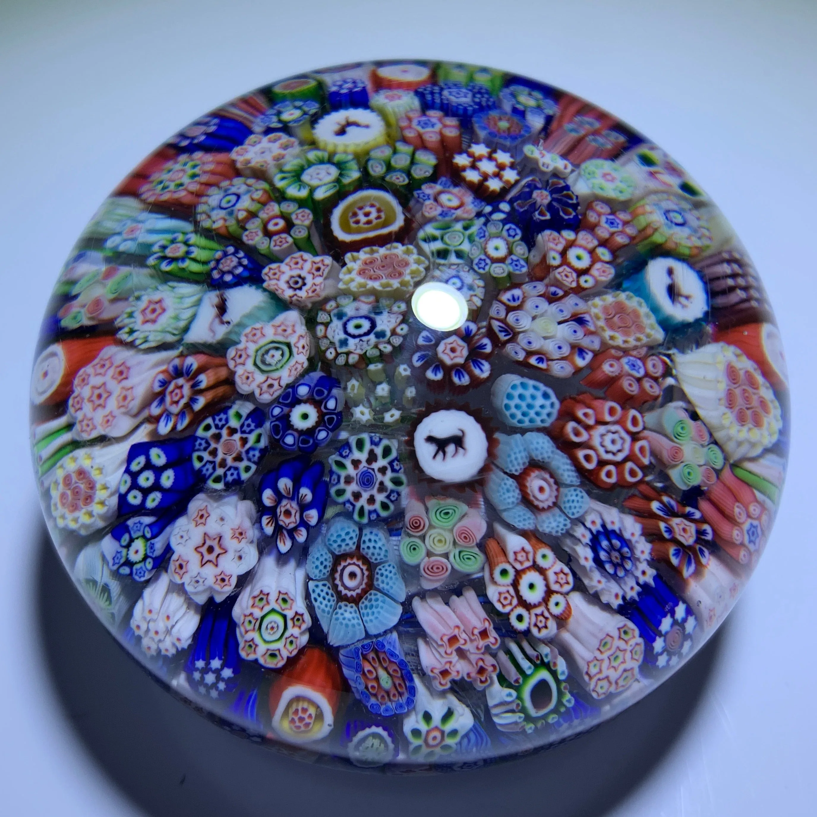Antique Baccarat B1848 Complex Millefiori Closepack with Animal Silhouette Canes