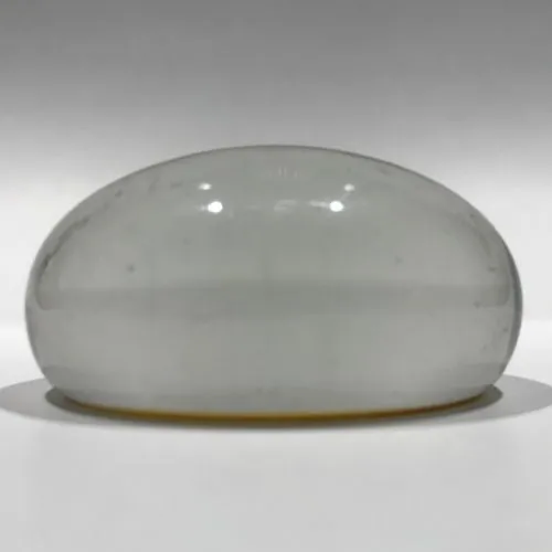 Antique Bohemian Art Glass Paperweight Etched Amber Flash Flower Bouque