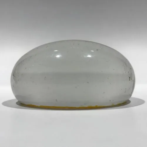 Antique Bohemian Art Glass Paperweight Etched Amber Flash Flower Bouque