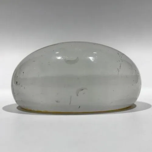 Antique Bohemian Art Glass Paperweight Etched Amber Flash Flower Bouque