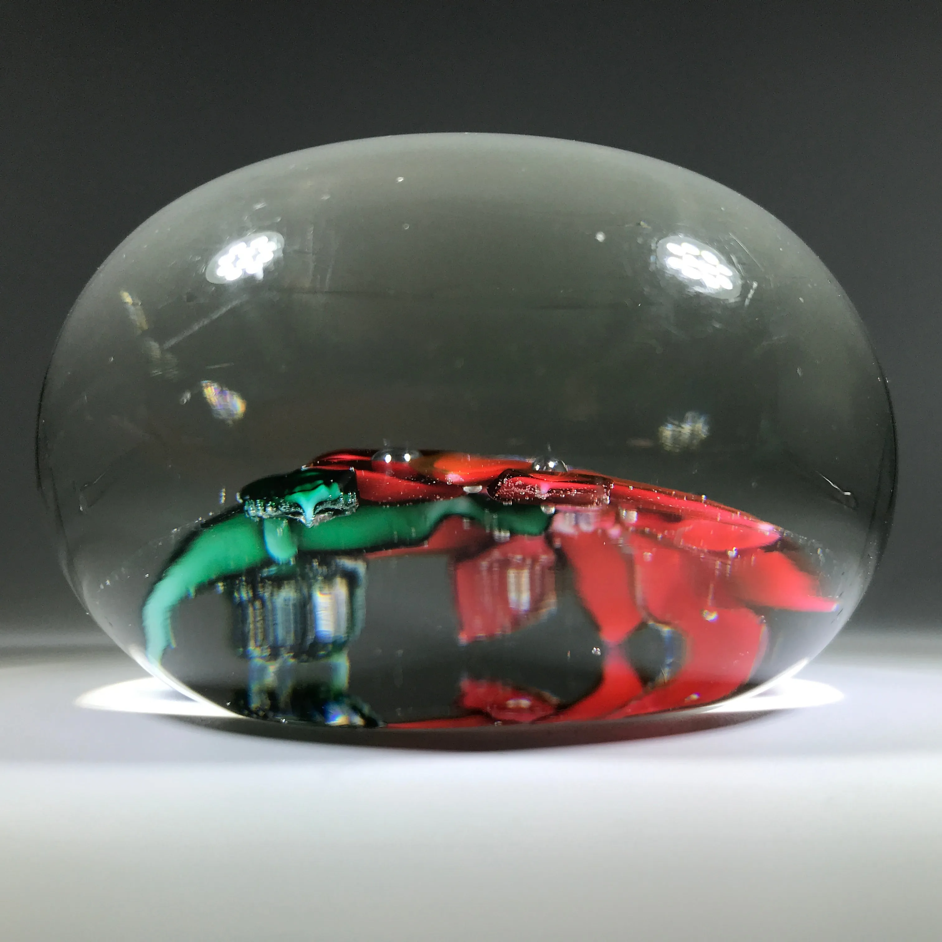 Antique Boston & Sandwich Art Glass Paperweight Lampwork Poinsettia Millefiori Center