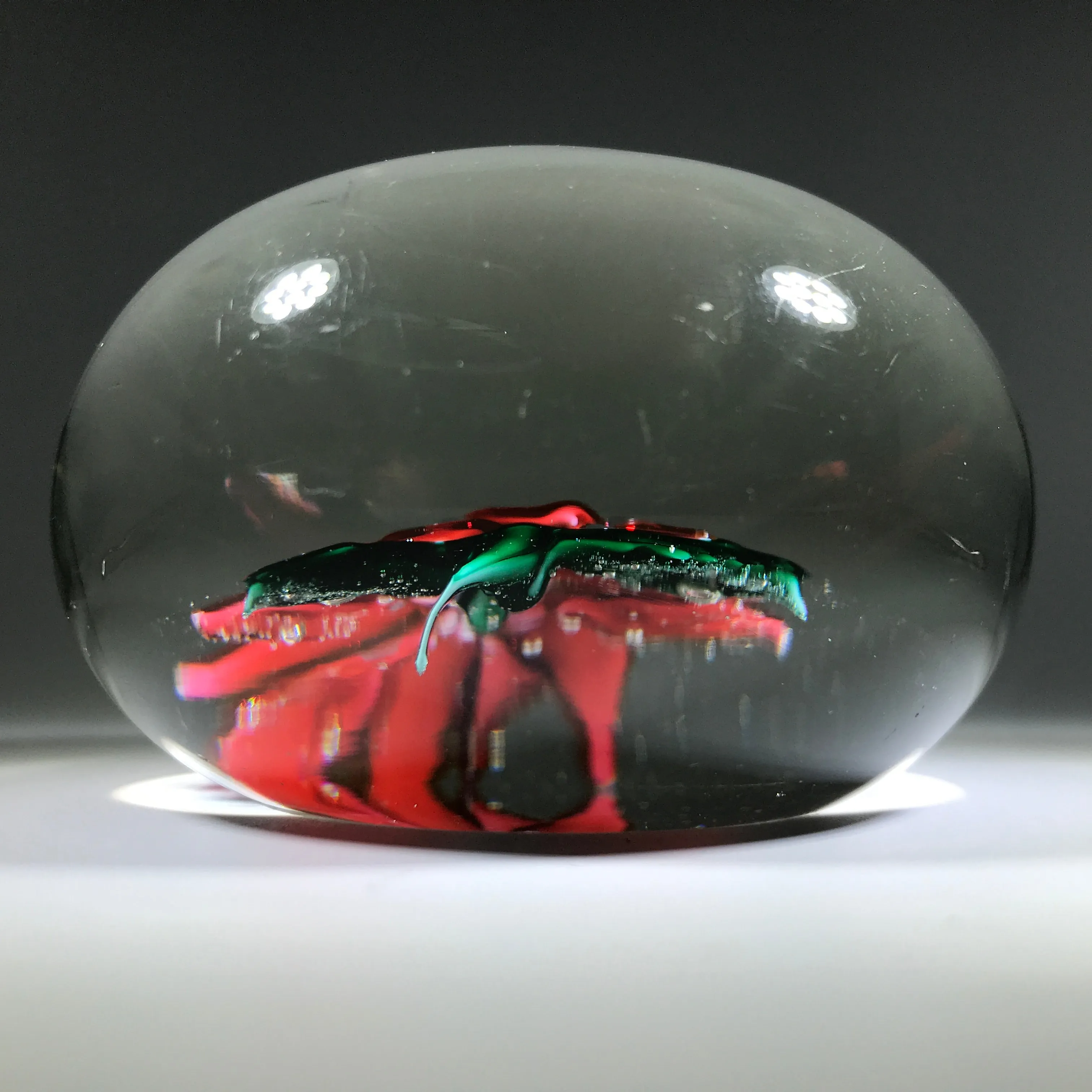 Antique Boston & Sandwich Art Glass Paperweight Lampwork Poinsettia Millefiori Center