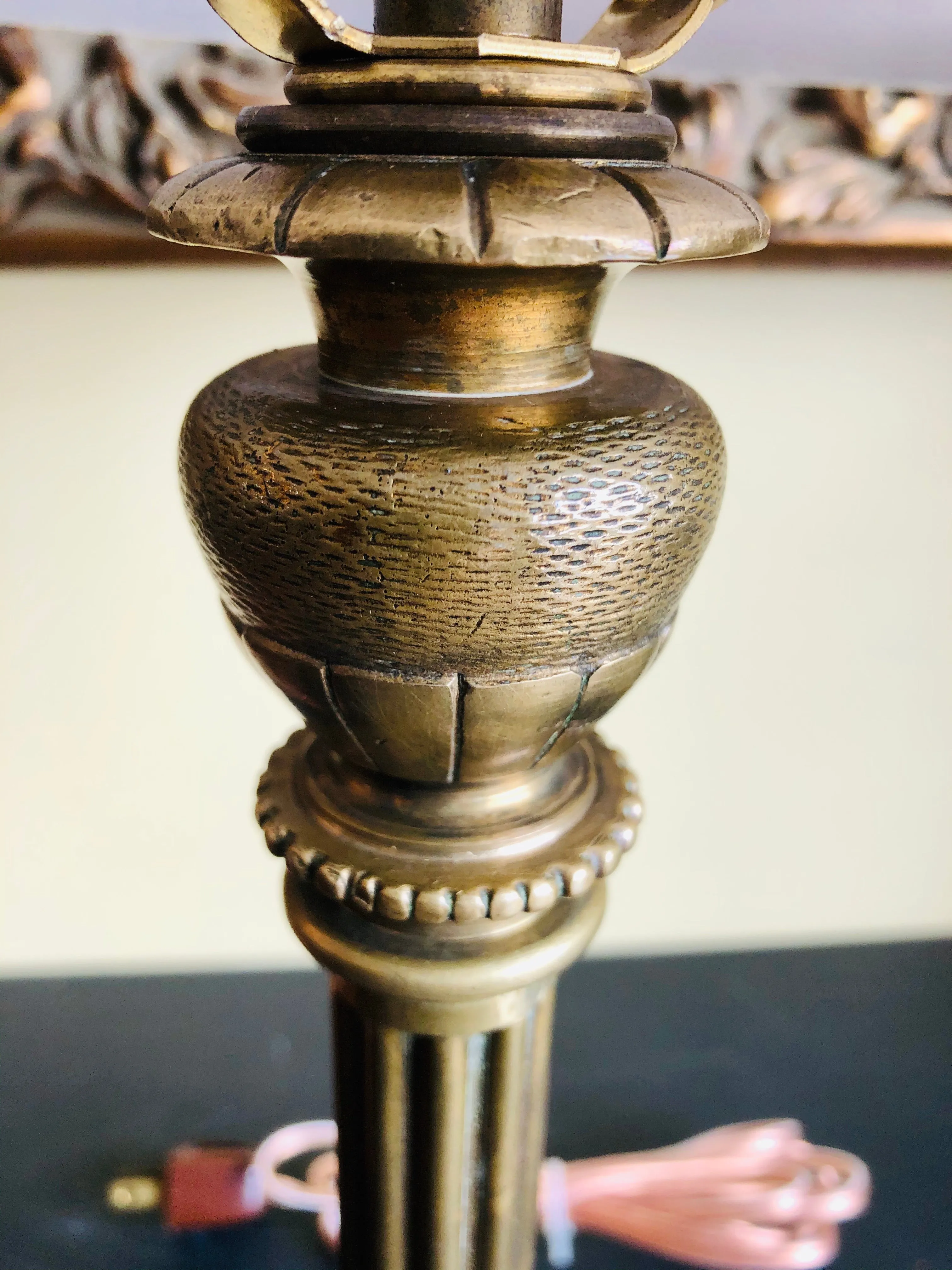 Antique Bronze Candlestick Lamp