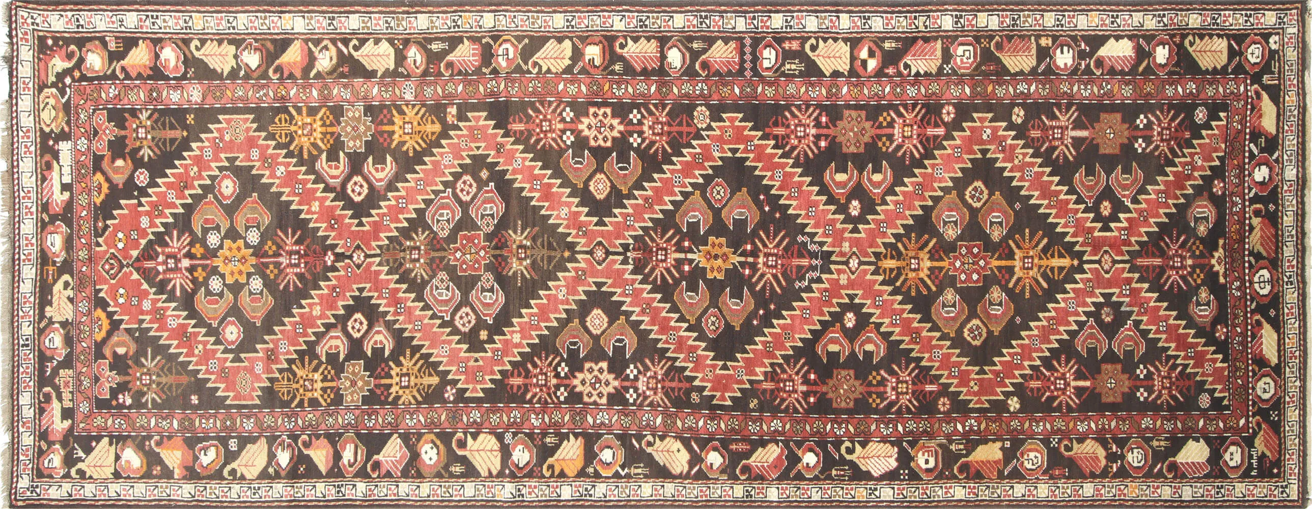 Antique Caucasian Karabagh Rug - 5'7" x 14'3"