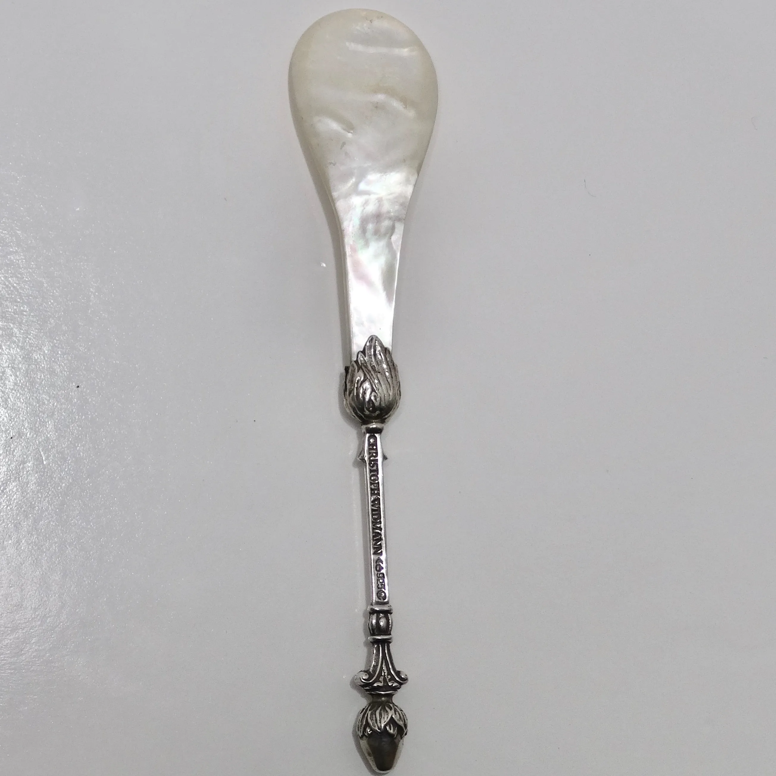 Antique Christoph Widmann 925 Silver Shell Spoon