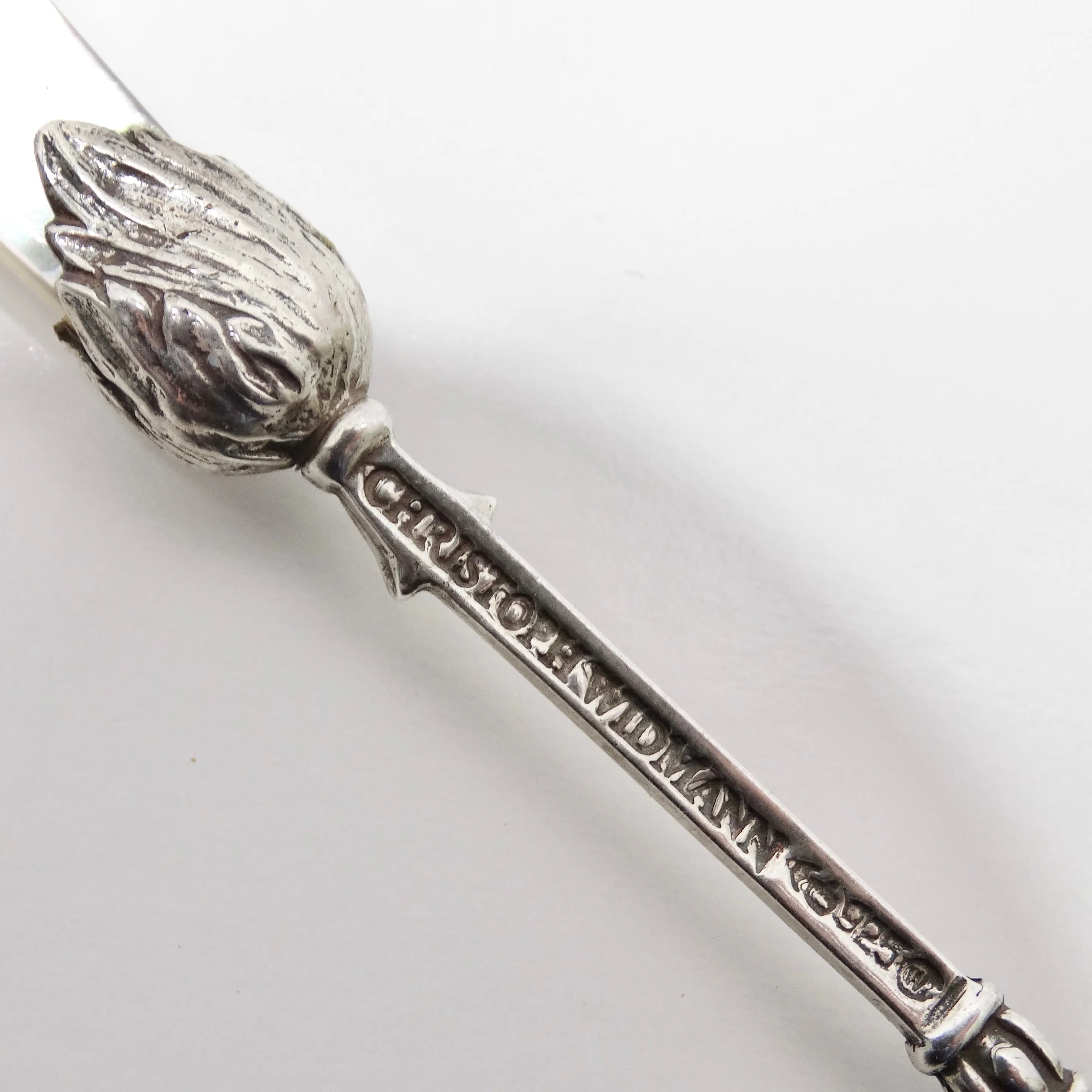 Antique Christoph Widmann 925 Silver Shell Spoon