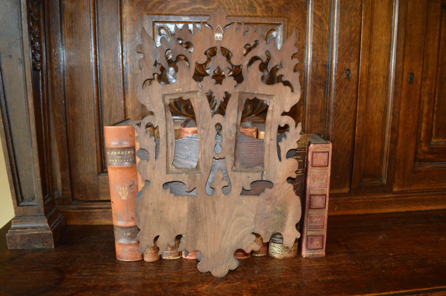 Antique Etagere French Carved Wood Console Display Shelf