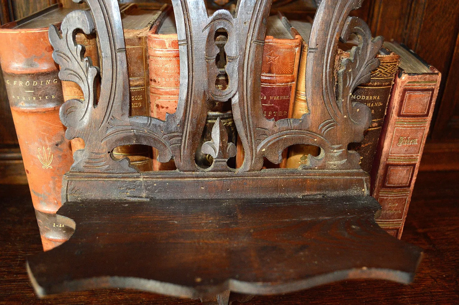 Antique Etagere French Carved Wood Console Display Shelf