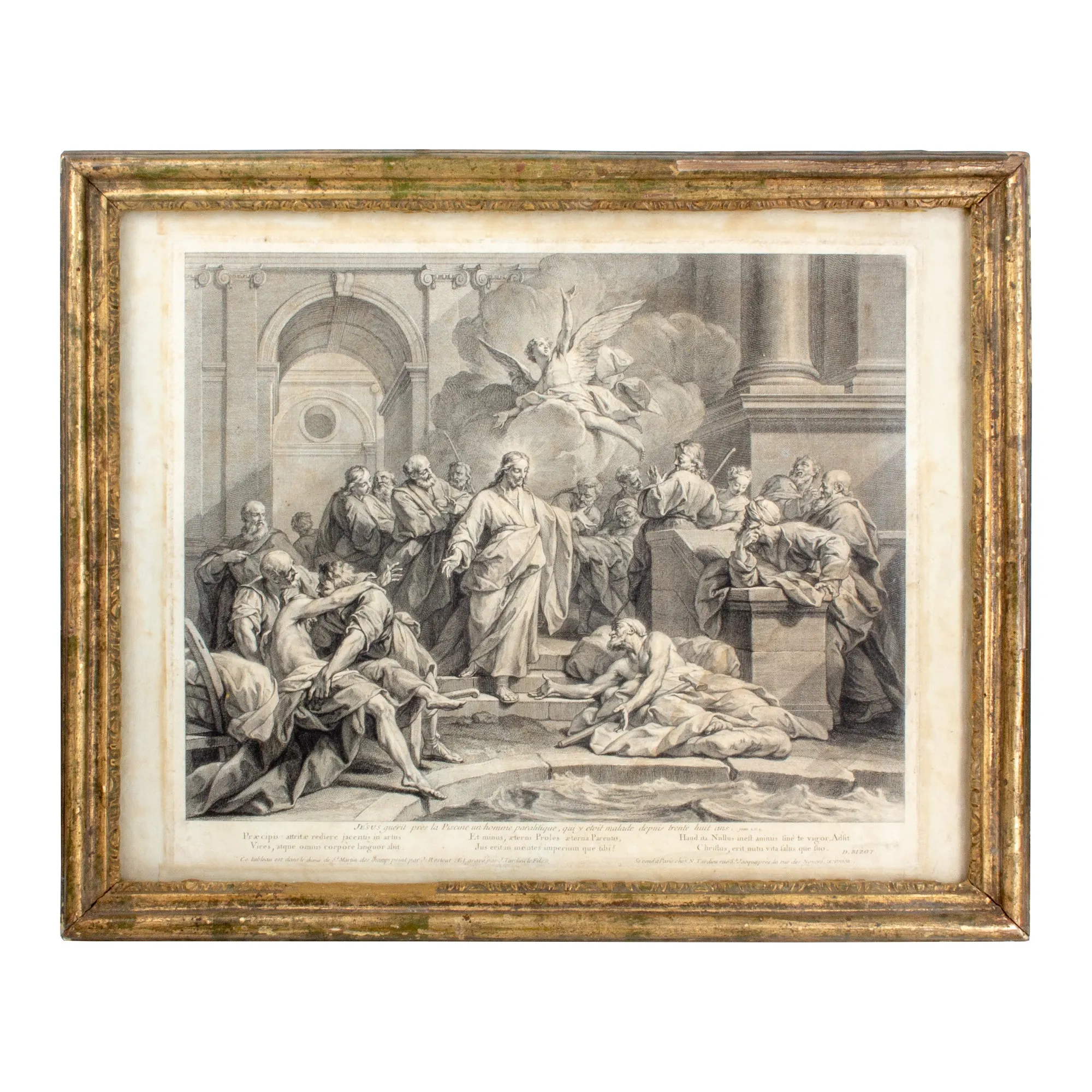 Antique Framed Religious Etching found in France