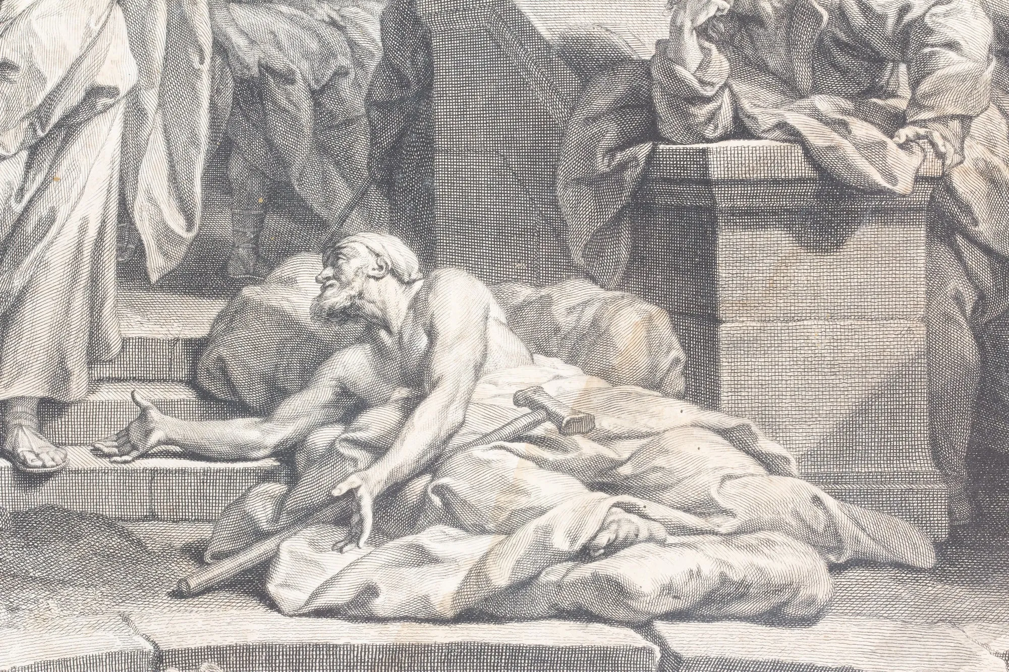 Antique Framed Religious Etching found in France