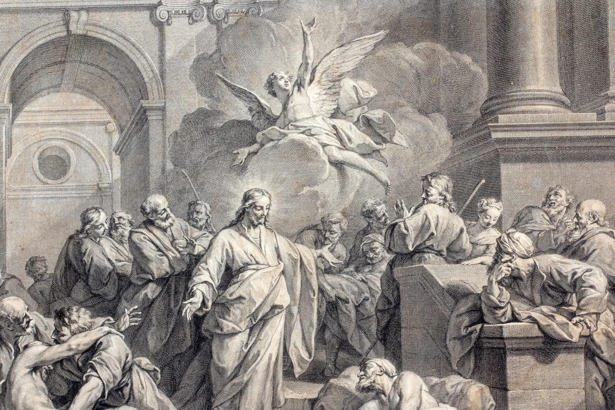 Antique Framed Religious Etching found in France
