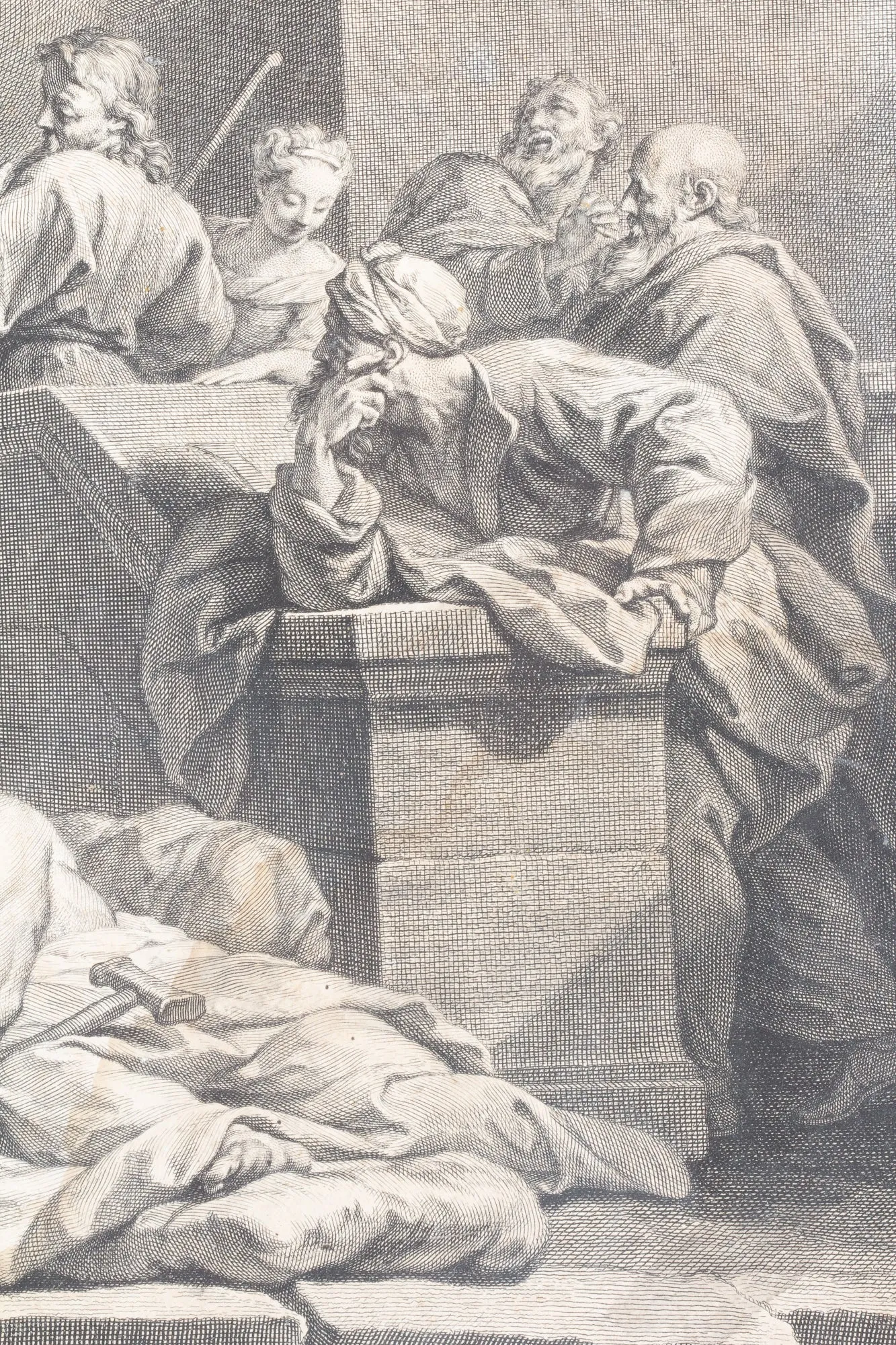 Antique Framed Religious Etching found in France