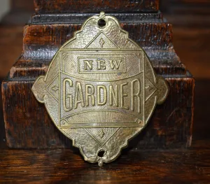 Antique French Bicycle Headbadge New Gardner Cycles Head Badge Brass Plaque