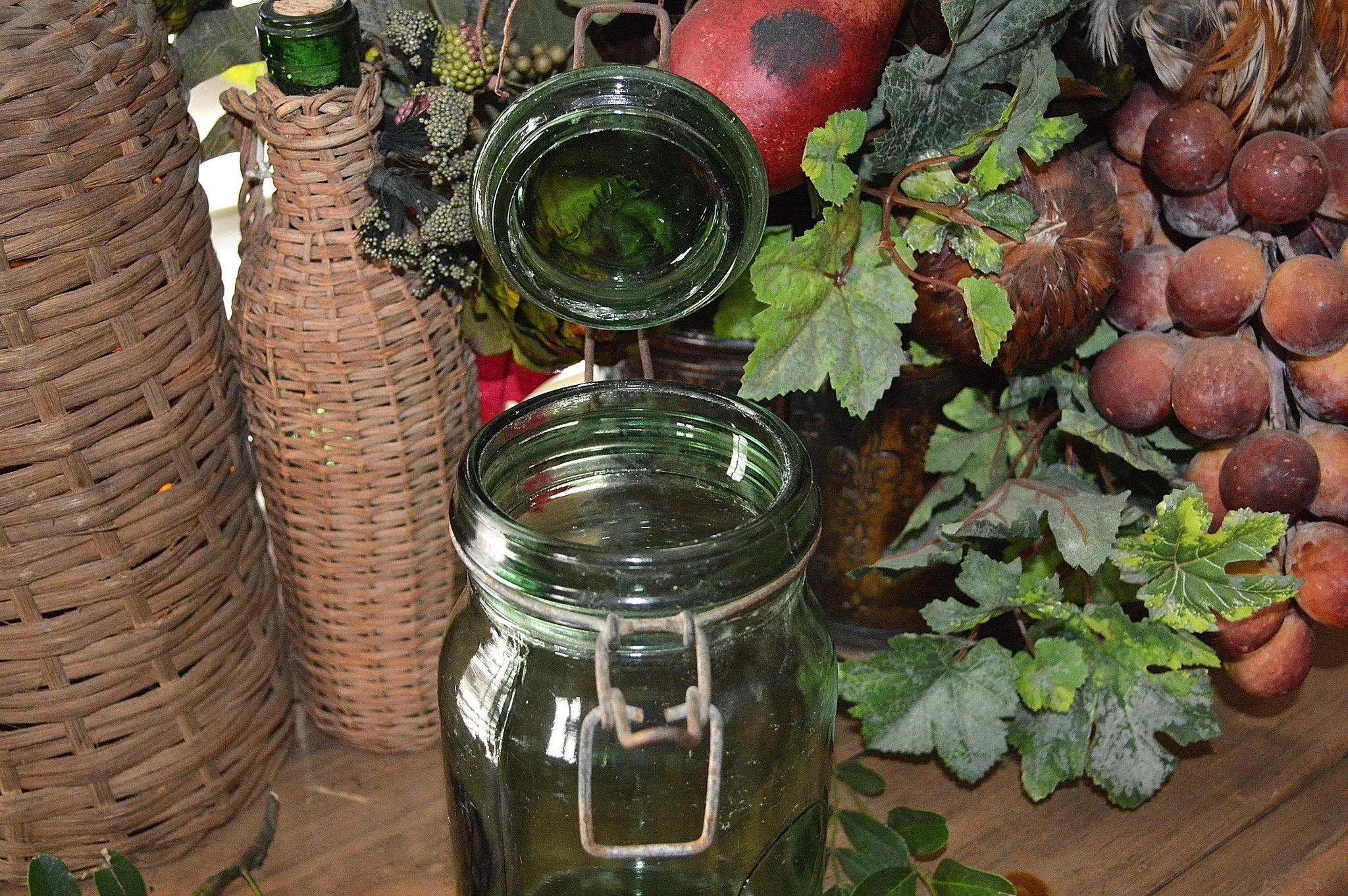 Antique French Canning Jar Green Glass Durfor 1.5 Litre