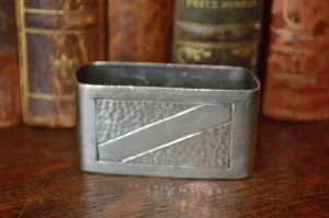 Antique French Hallmarked Napkin Ring Silverplate Serviette No Monogram Hammered Design