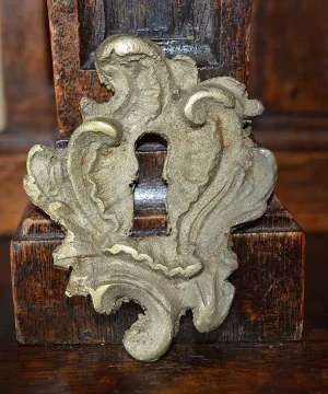 Antique French Keyhole Escutcheon Bronze Hardware