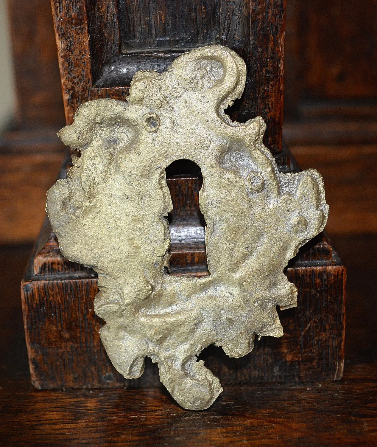 Antique French Keyhole Escutcheon Bronze Hardware