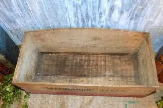 Antique French Margarine Butter Box Wood Crate Advertising Kitchen Display