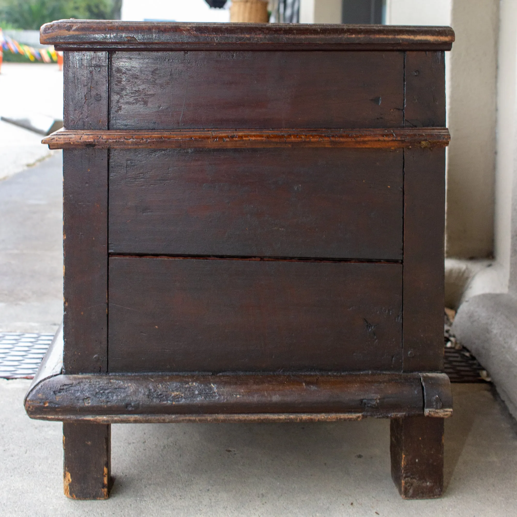 Antique French Oak Trunk with Iron Hardware