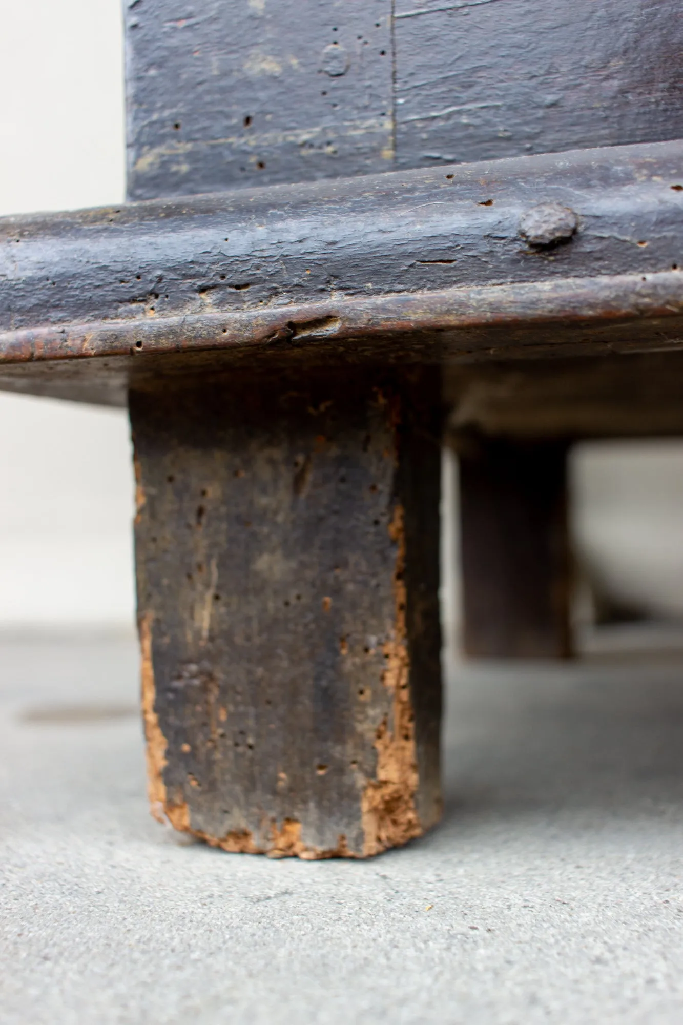 Antique French Oak Trunk with Iron Hardware