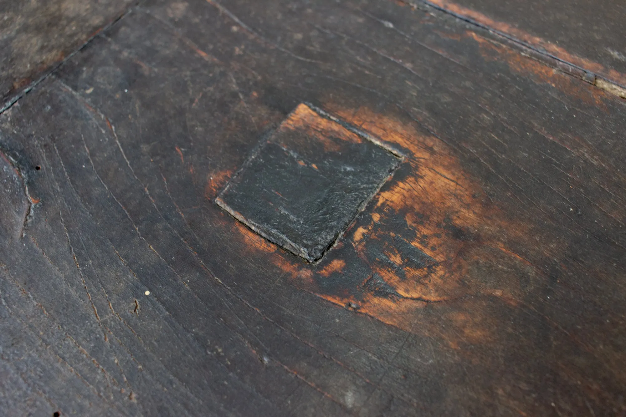 Antique French Oak Trunk with Iron Hardware