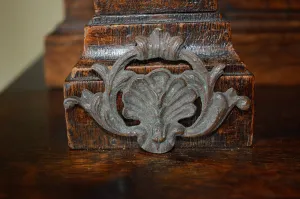 Antique French Petite Trim Bronze Ormolu Shell Pediment Hardware Mount