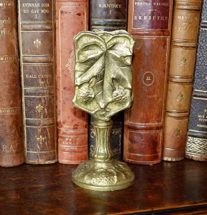 Antique French Tabletop Match Safe Ormolu Gilt Bronze Berries Leaves