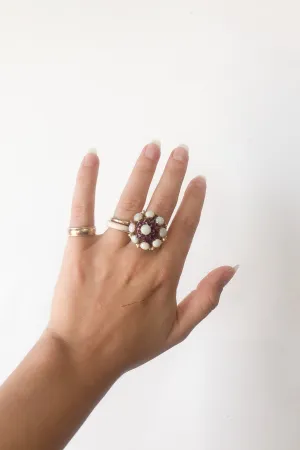 Antique Georgian 18k Opal & Ruby Ring
