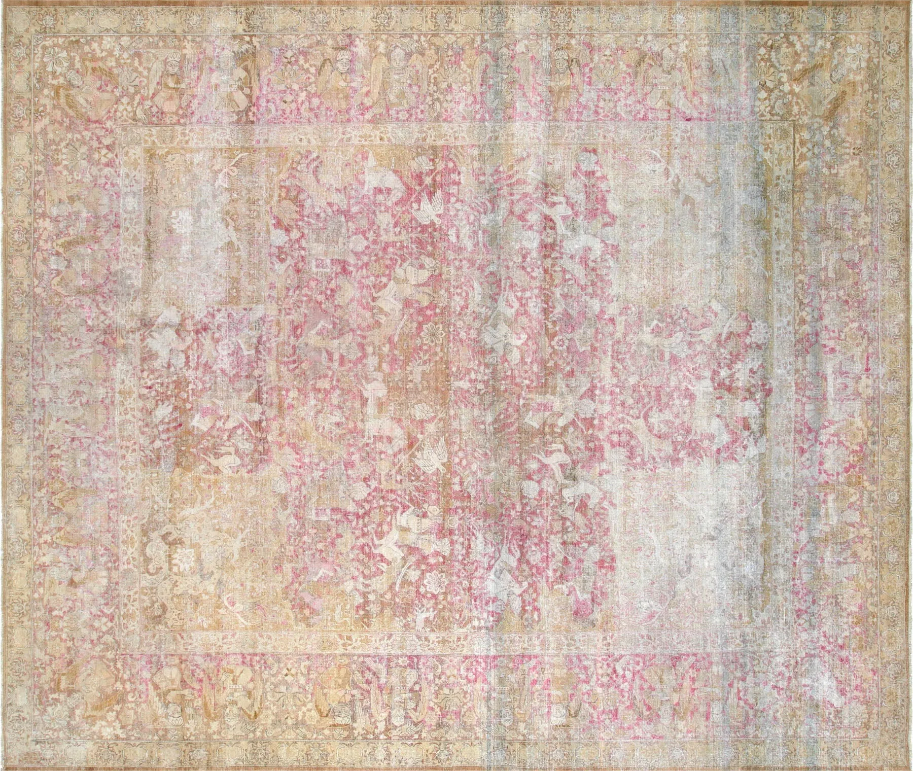 Antique Indian Agra Rug - 13'1" x 15'9"