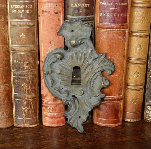 Antique Large French Keyhole Escutcheon Bronze Hardware 2 Available