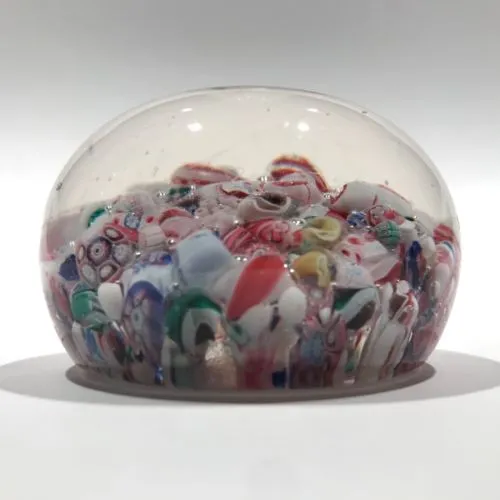 Antique New England Glass Co. NEGC Millefiori Scramble Art Glass Paperweight