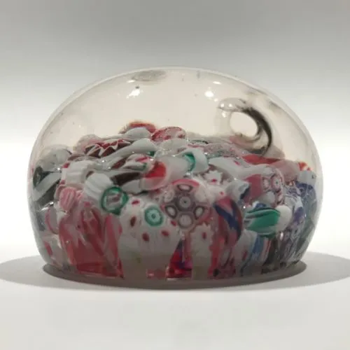 Antique New England Glass Co. NEGC Millefiori Scramble Art Glass Paperweight