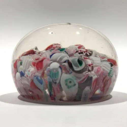 Antique New England Glass Co. NEGC Millefiori Scramble Art Glass Paperweight