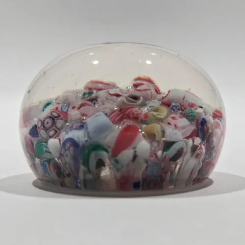 Antique New England Glass Co. NEGC Millefiori Scramble Art Glass Paperweight