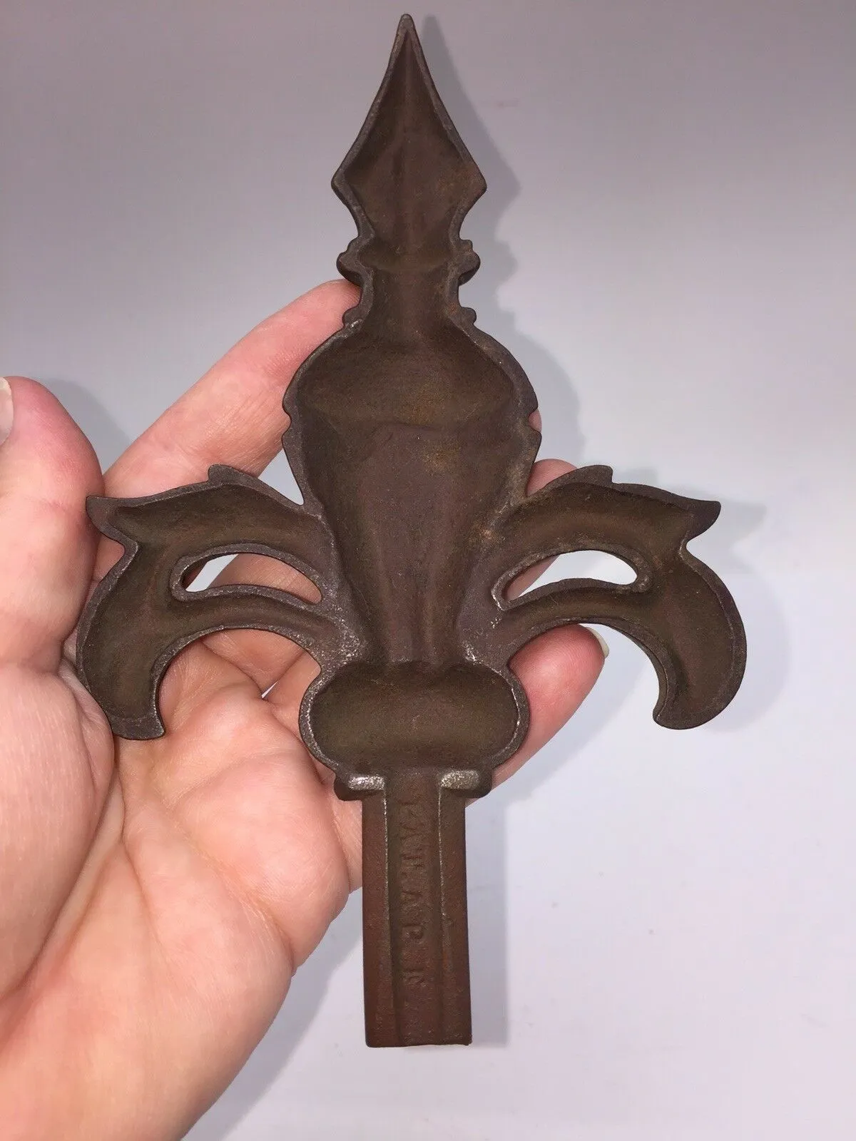 Antique Painted Cast Iron Picture Cabinet Furniture Mount Original