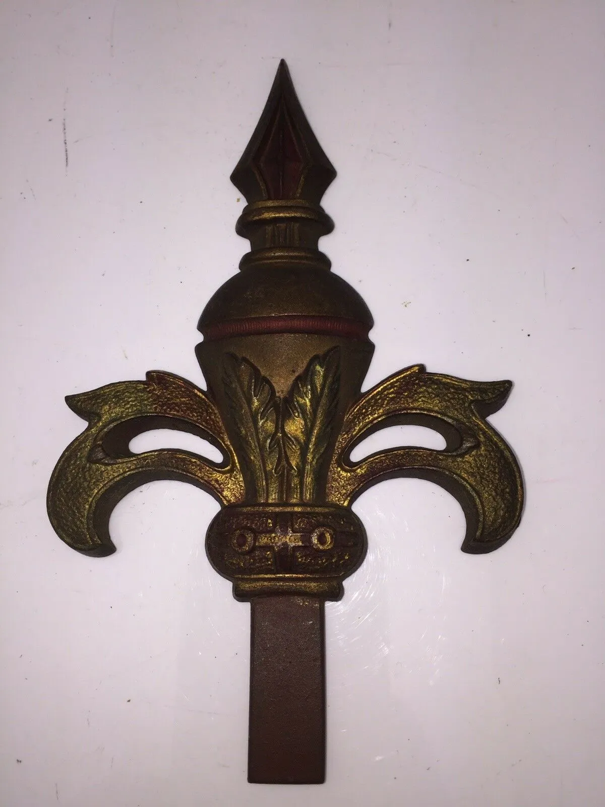 Antique Painted Cast Iron Picture Cabinet Furniture Mount Original