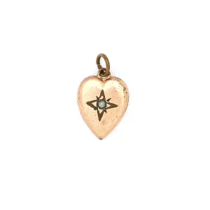 Antique Pearl Heart Charm