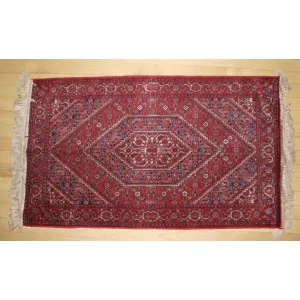 Antique Persian 100% Wool Vintage Throw Rug  Red Blue 45" X 26"  -3 available