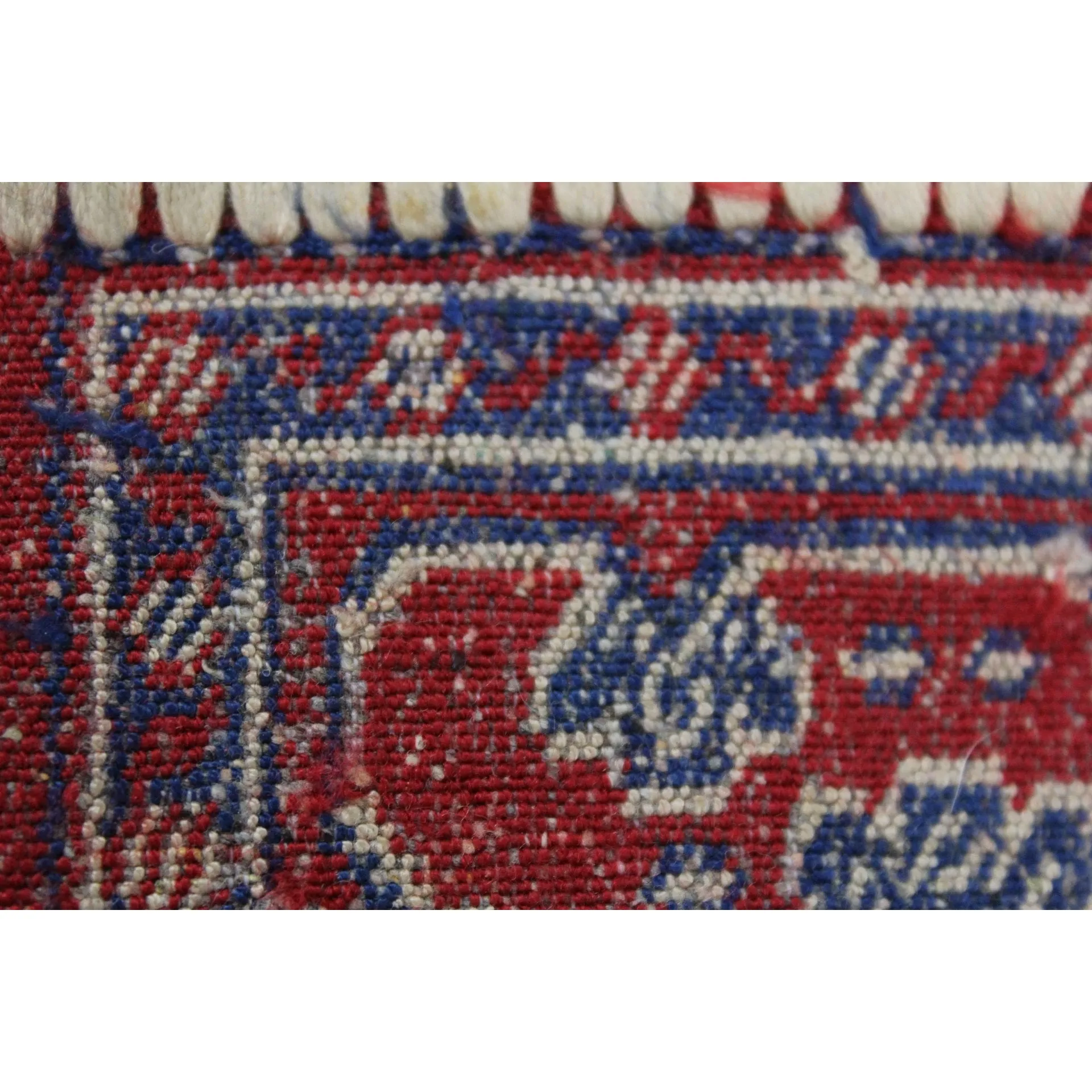 Antique Persian 100% Wool Vintage Throw Rug  Red Blue 45" X 26"  -3 available
