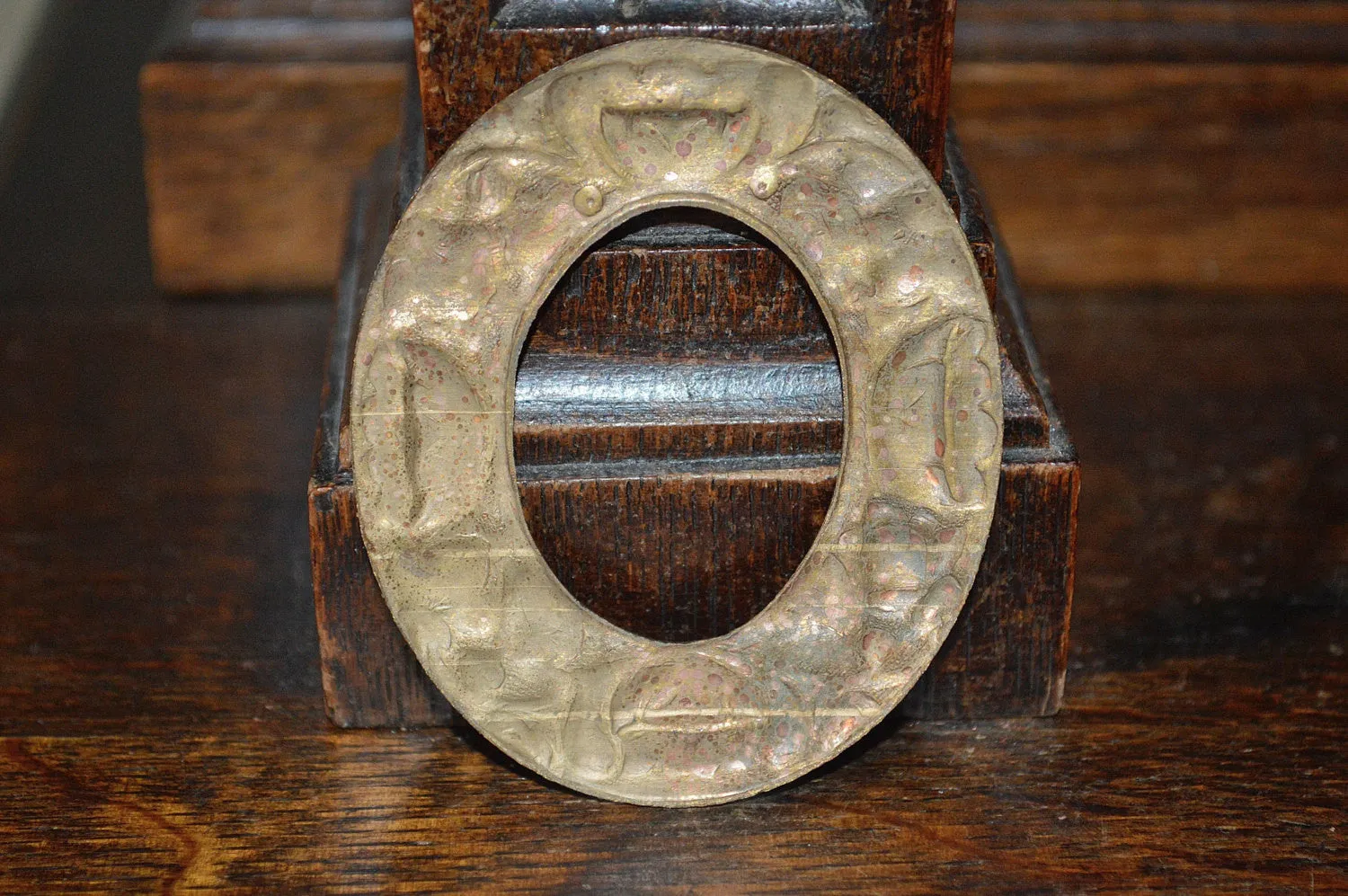 Antique Petite Frame Trim Copper Brass Floral Finding