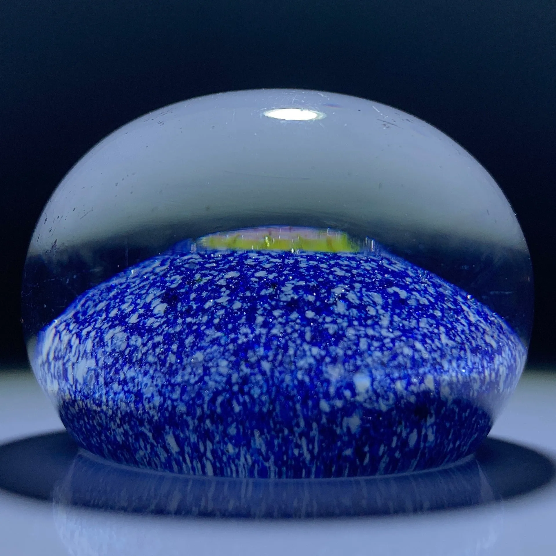 Antique Saint-Louis Complex Pistachio Millefiori on Blue Jasper Ground