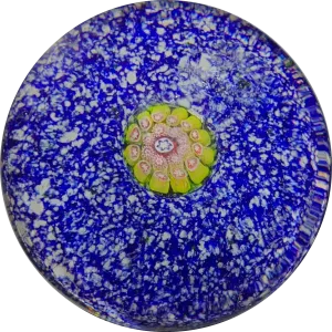 Antique Saint-Louis Complex Pistachio Millefiori on Blue Jasper Ground