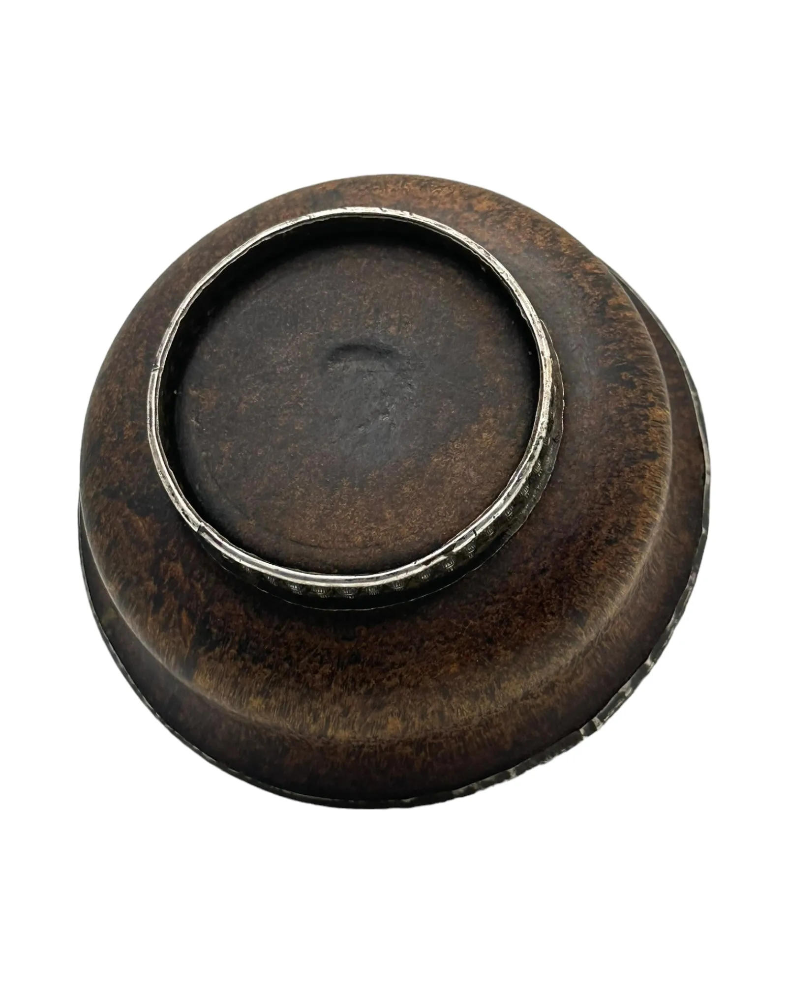 Antique Silver Burl wood tea cup
