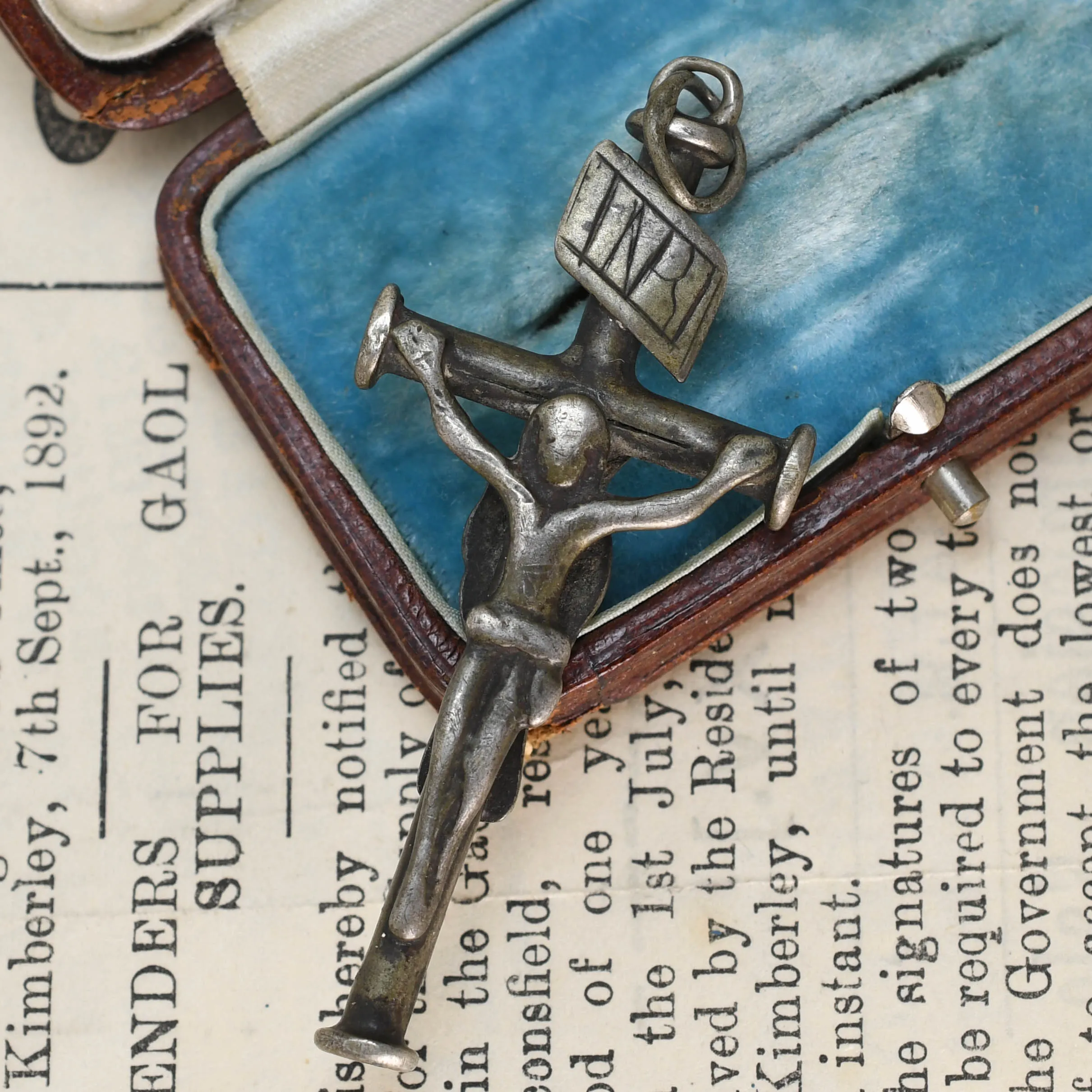 Antique Silver Crucifix Pendant