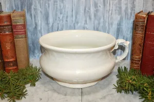 Antique White Chamber Pot Semi Porcelain German Dresden Laurel Wreath Mark