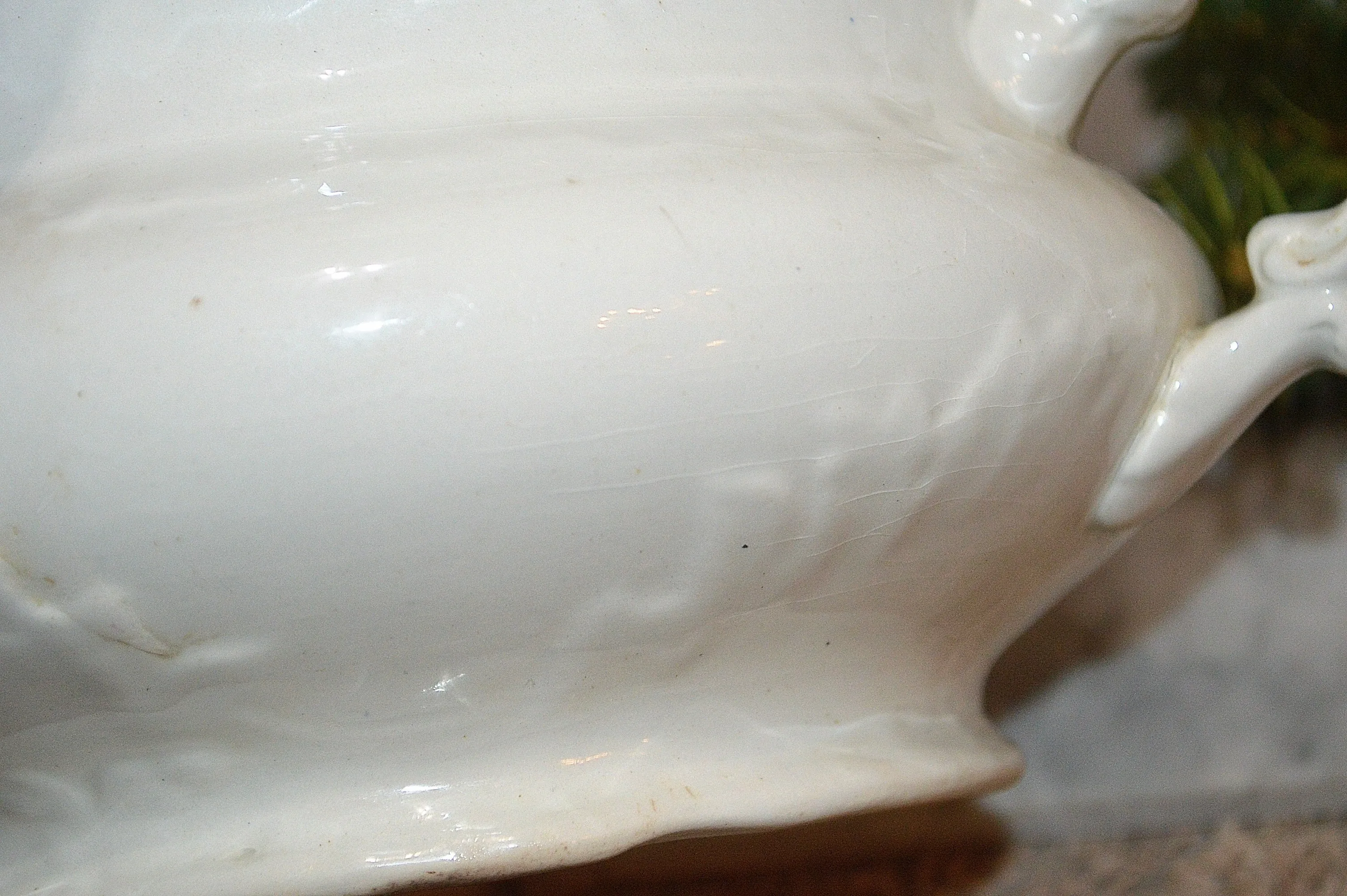 Antique White Chamber Pot Semi Porcelain German Dresden Laurel Wreath Mark