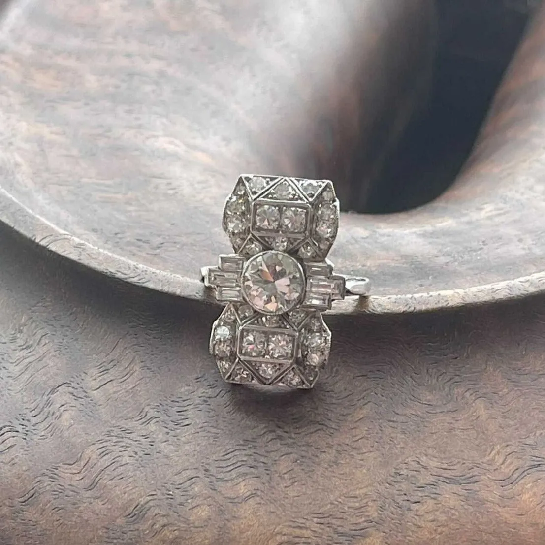 Art Deco Diamond and Platinum Ring