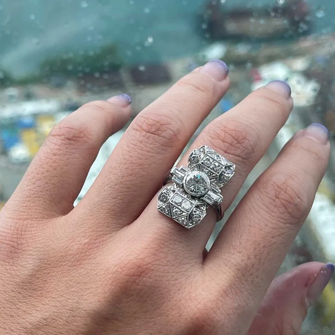 Art Deco Diamond and Platinum Ring