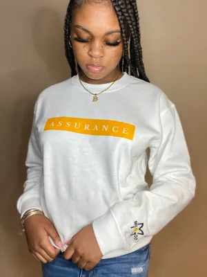 Assurance Crewneck - White/Mustard Yellow