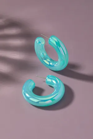 Aurora Borealis Color Jelly Hoop Earrings